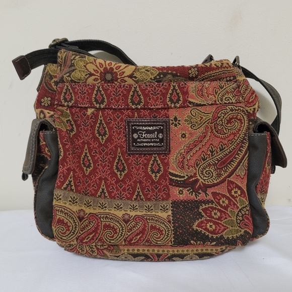 Fossil Paisley Authentic Vintage Flap Shoulder Bag - Picture 1 of 9